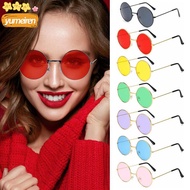 YUMEIREN Metal Sunglasses Retro Hippie Disco Circle Glasses