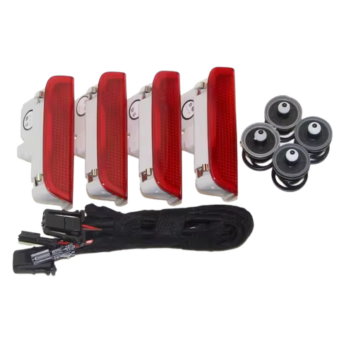 4PCS OEM Door Warning Light & Cable For VW Jetta Golf MK5 MK6 Passat B6 B7 Touareg Superb Seat 1K0 9