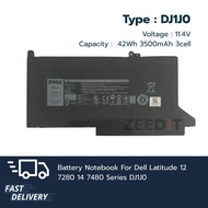 Battery Notebook Dell Latitude 12 7280 14 7480 Series DJ1J0 Original Grade 1 Year Warranty