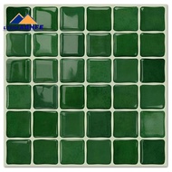 Ltehf24-Pack Luxury Emerald Green 3D Mosaic Peel and Stick Backsplash Tiles 6x6 Inch Vinyl Wall Tile