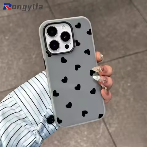 Cute Black Love Heart Candy Color Phone Case OPPO F31 Pro Plus F29 F27 F25 F23 F21S F19 Pro Plus F19