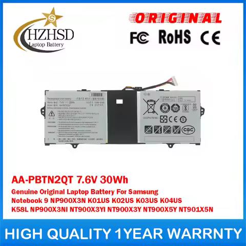 AA-PBTN2QT 7.6V 30Wh Genuine Original Laptop Battery For Samsung Notebook 9 NP900X3N K01US K02US K03