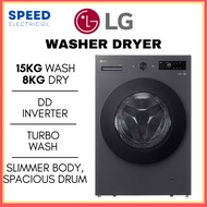 [SABAH ONLY] LG WASHER DRYER 15KG/8KG F2515RNEG 15KG WASH 8KG DRY 洗衣机烘干机二合一 MESIN BASUH MESIN CUCI &