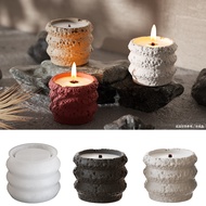 Poppy Round Circle Stone Pattern Storage Box Space Moon Pattern Candle Cup Aromatherapy Plaster Jar 