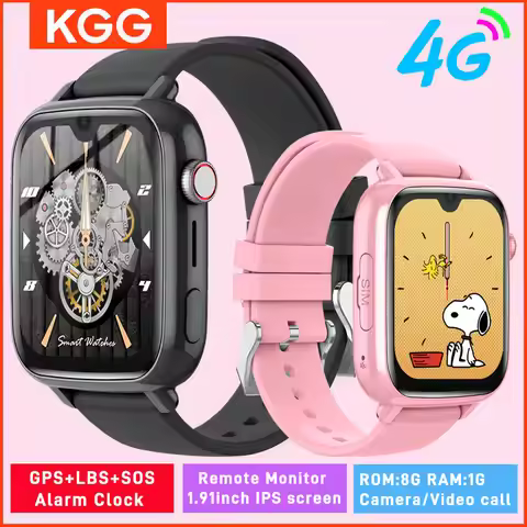 4G Kids Smart Watch Phone 1.91 inch IPS 1G RAM+8G ROM GPS WIFI SOS Video Call SOS APP Download Remot