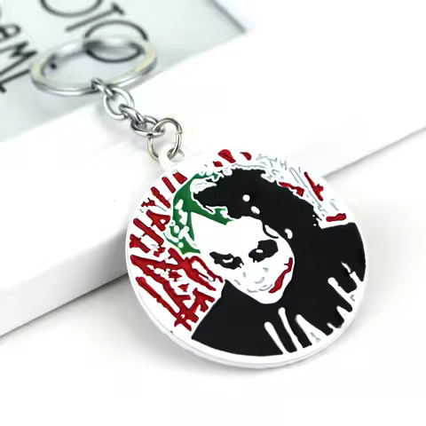 Horror The Joker Keychain Metal Pendant Keyring for Women Men Jewelry