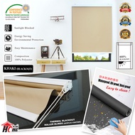 [HOMEBLIND] Themal Roller Blinds 100% Blackout Height 6 Feet(183cm) / Sunsceen Solar Blinds / Bidai 