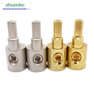 ZHUANPH Car Audio Connector, Gold Silver Pure Copper Car Speaker Wire Terminal, 0GA 4GA 8GA Wire Red