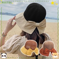 NEXTSG Bucket Hat Summer UV Protection Panama Hat Wide Brim Sunshade Hat