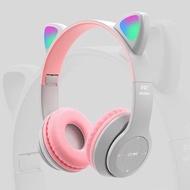 earphone bluetooth P47M Cat Ears Bluetooth Headset Influencer Cute Headset 5.0 Card Headset Wireless