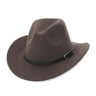 Western Cowboy Hat for Women Men Autumn Winter Ladies Wide Brim Cowgirl Fedora Hat