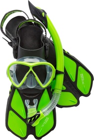 Cressi Adult Snorkeling Set (Mask, Snorkel, Adjustable Fins) Ideal for Travel - Lightweight Colorful