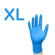 (ยกลัง) ถุงมือยางไนไตร สีฟ้า  ชนิดไม่มีแป้ง Food grade ถุงมือยางสังเคราะห์ ยืดหยุ่น ใส่กระชับมือ  ไม