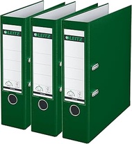 Leitz A4 Plastic Lever Arch Files - 3 Pack 5cm Green