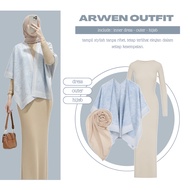 Contemporary women's suits | BEACH Outfit | Inner Dress - Outer Arwen - Hijab | One Set 3in1 | LB171