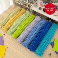 Full Set DIY Flower Bouquet Kit: 100Pcs 8mm Macaron Fuzzy Wire for Handmade Tulip Sunflower  Set Len