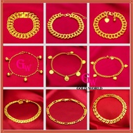 GW Ready Stock Fashion Jewelry Bangkok Simple Gold-plated Men and Women Bracelets Bangles Bracelet F