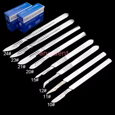 Surgical Blades #10-#25 Disassemble tool Revolve Handle No.3 4 100pcs Dental Medical Instruments 13 