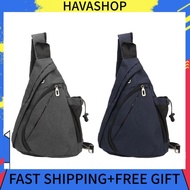 Havashop Men Fanny Sling Shoulder Bag  Stylish Adjustable Strap Multifunctional Oxford Fabric Pack for Outdoor