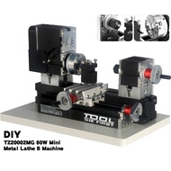 Powerful Mini Metal Lathe Machine with 12000r/min, 60W Motor and Larger Processing Radius, DIY tools as CHildren's gift