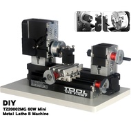 Powerful Mini Metal Lathe Machine with 12000r/min, 60W Motor and Larger Processing Radius, DIY tools