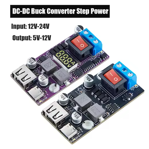 DC-DC Buck Converter Step Power Supply Module 12V-24V To 5V 9V 12V 2.5A Voltage Regulator for Car Mo