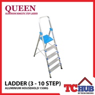 Queen Household Ladder (3-10 Step). Lightweight Aluminium Material.Anti-Slip Surface with 150KG Load