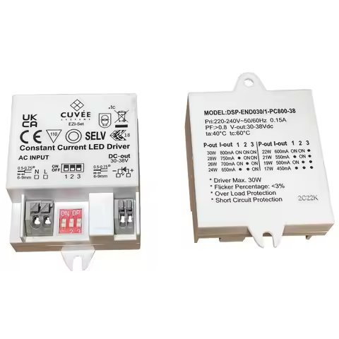 EZI-Set 30W Compact Square LED Driver Module 1-CH 450mA/500mA/550mA/600mA/650mA/700mA/750mA/800mA 30