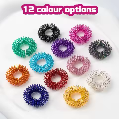 12Pcs Acupressure Rings Set - Spiked Anxiety Relief Rings for ADHD｜Stress Relief Sensory Toys for Of