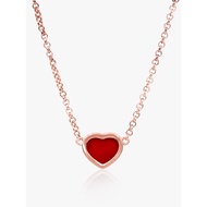 925 Rose Gold Red Heart Necklace