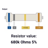 RESISTOR 1/4 WATT 1/4 0.25 0.25W 5% 5 PERCENT 680000 680K 680KILO OHM