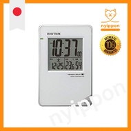 RHYTHM Alarm Clock Radio Controlled Vibrating Vibration Alarm Function Travel Portable White 10.6x7x
