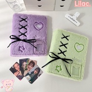 LILAC Photocard Holder, Ballet-Style Plush Photo Albums, Ribbon Bow A5 Girls Star Photo Card Collect