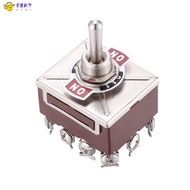 AC 380V 10A ON/OFF/ON 3 Positions 12 Pin Latching Toggle Switch 4PDT