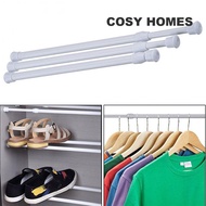 COSY HOMES Adjustable Curtain Rod Metal Extendable Shower Curtain Rod Telescopic Poles Bathroom Household Hanger Rods Wardrobe Organizer