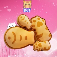 BCT Creative Cat Paw Plush Toy Fish Cake Plush Pillow Stuffed Toys for Kids Home Decor Children's Da