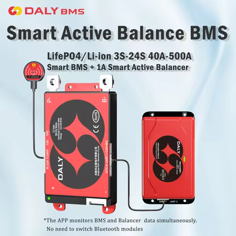 Daly Smart BMS Smart Active Balancer Lifepo4 4S 12V 8S 24V 10S 13S 16S 48V 40A 100A 200A 250A BMS Li