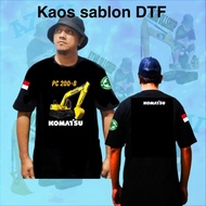 Dtf Komatsu PC 200-8 screen printed t-shirt / heavy equipment distro t-shirt / short sleeve t-shirt