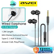 Awei PC-1 Wired Earphone Mini Stereo Sound Awei PC-1T Wired Headphone In-Ear Earphone 1.2M Length Aw