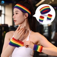 DIGIFOUNDER Sport Wristband And Headband Combo Set Sweat-Absorbing Breathable Protection Running Fit