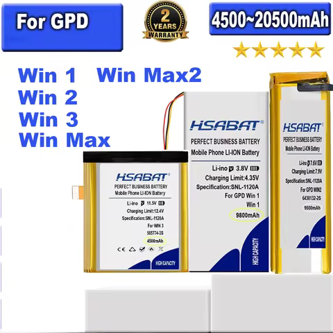 HSABAT 4500mAh~20500mAh Battery for GPD Win1 Win 1 2 3 4 Win2 Win3 Win4 Win Max WinMax Win Max 2 Max