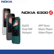 【 Ready Stock】 Original Nokia 6300 4G Feature Phone Dual SIM KaiOS Wifi Multilingual 2.4 Inch FM Rad