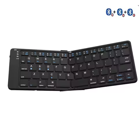 BOW Foldable Bluetooth Keyboard Rechargeable Wireless Keyboard Folding 2.4G Keyboard for iPhone ipad