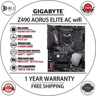 UESD GIGABYTE Z490 AORUS ELITE AC LGA 1200 Intel Motherboard - ATX, Supports 10th Gen Intel Core Pro