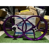 ENKEI Y15ZR/Y16 SPORT RIM G555 SP500 CUSTOM HUB CANDY PURPLE 1.4X1.4 17INCH CRAZY COLOUR 5 BATANG