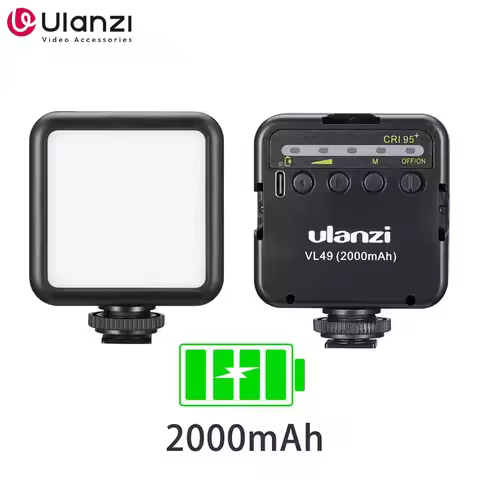 Ulanzi Vl49 Mini LED Video Light 2000mAh 5500K Fill Light for Camera Smartphone Photography Video Li