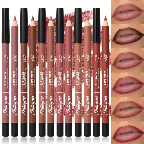 3 Colors Matte Lip Liner Pencils Waterproof & Long-Lasting Lip Makeup with Sharp Tip Nude Lipliner S