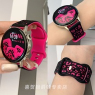 适用华为GT4双色豹纹gt5硅胶表带watch4pro高颜值gt3荣耀2百搭女4.11Suitable for Huawei GT4 Dual-color Leopard Print Gt5 Sili