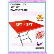 &lt; ORIGINAL &gt; 3V Square Plastic Table 2’x3’ &amp; 3x3’ / Folding Table / Meja Lipat / heavy duty / best quality