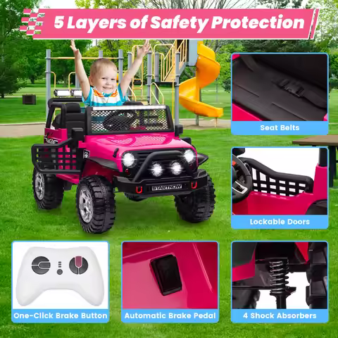 24V Ride On Toys Truck with Remote Control, 2 Seater 800W 7AH Powered Ride on Electric Car, Bluetoot